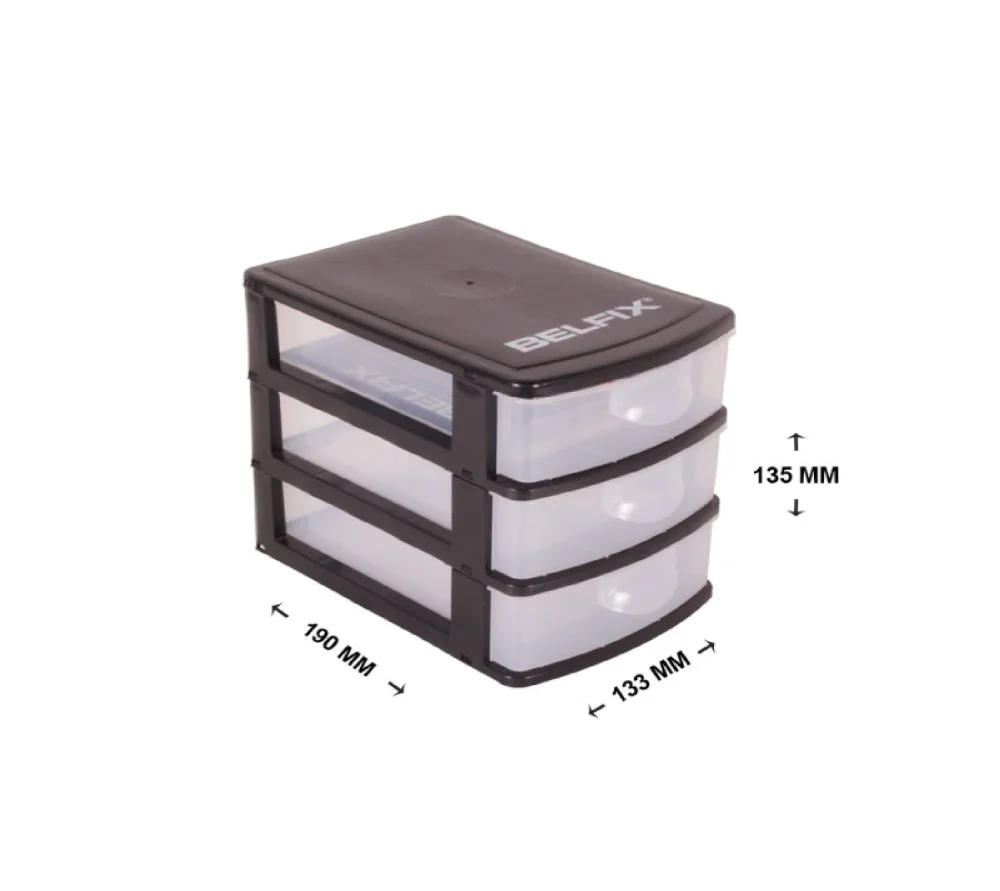 Mini Organizador em Plástico 3 Gavetas 158000 Belfix