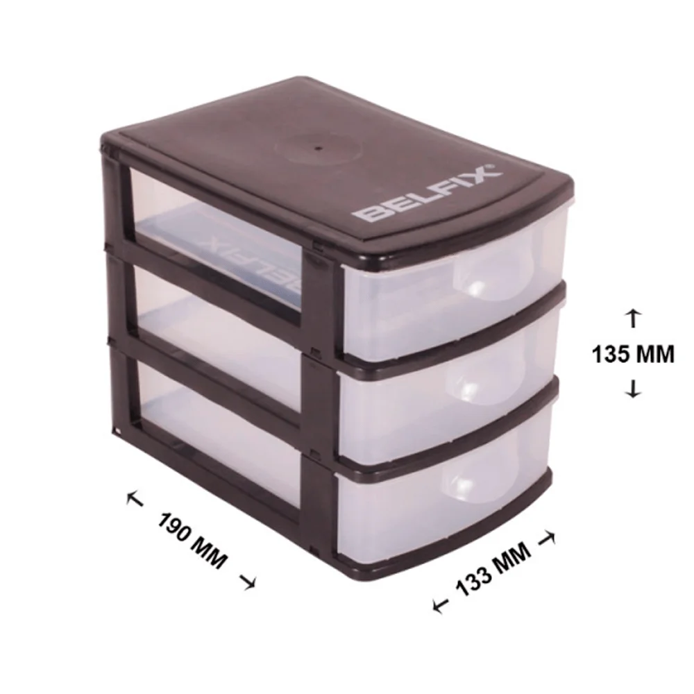 Mini Organizador em Plástico 3 Gavetas 158000 Belfix