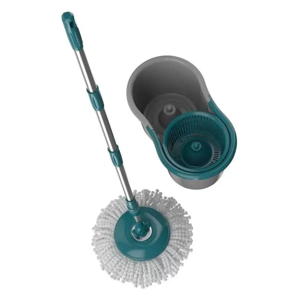 Mop Giratorio Flash Limp Fit 360 Spin Extensível 1,28m Microfibra 1Refil e Balde