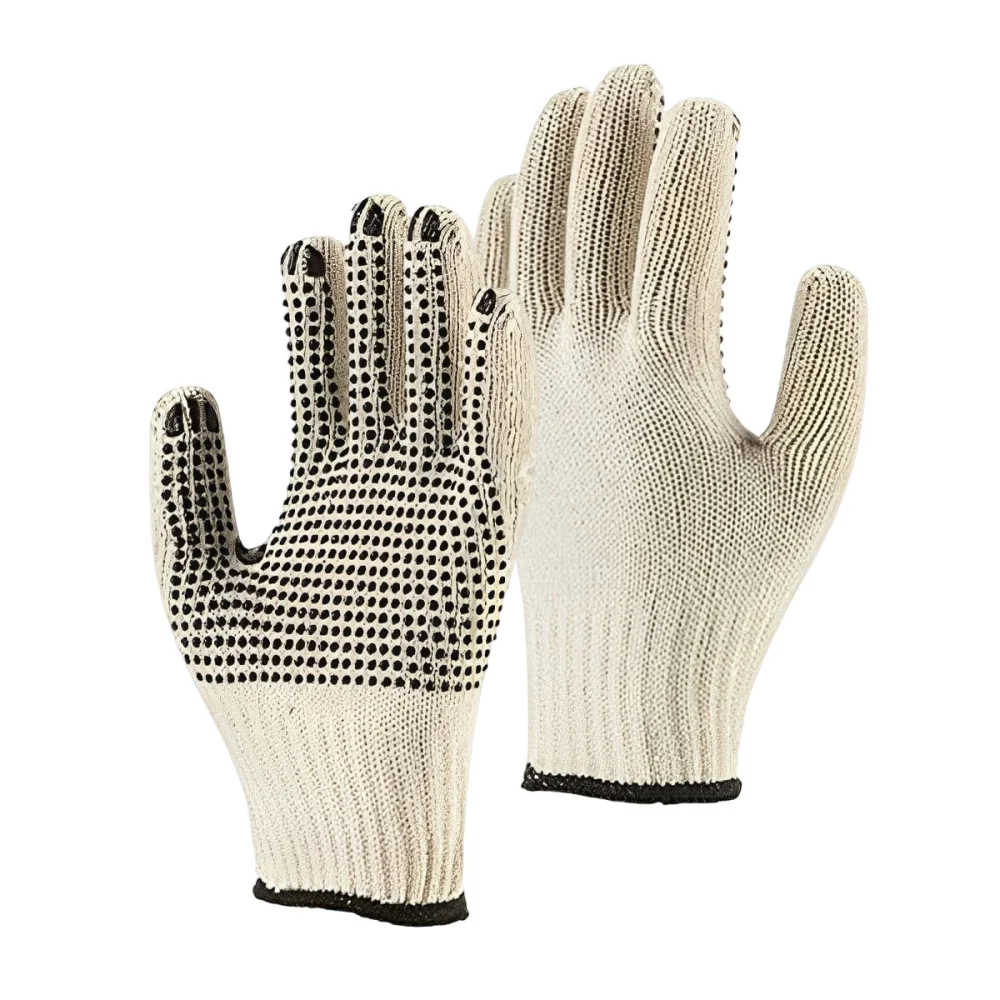Par de Luva de Proteção Tricotada em Algodão Pigmentada Tamanho Único