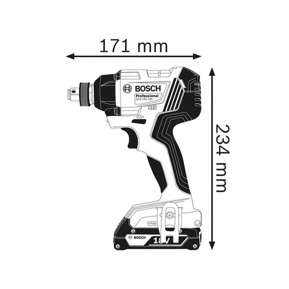 Parafusadeira Chave Impacto à Bateria Não acompanha GDX 180-Li Bosch