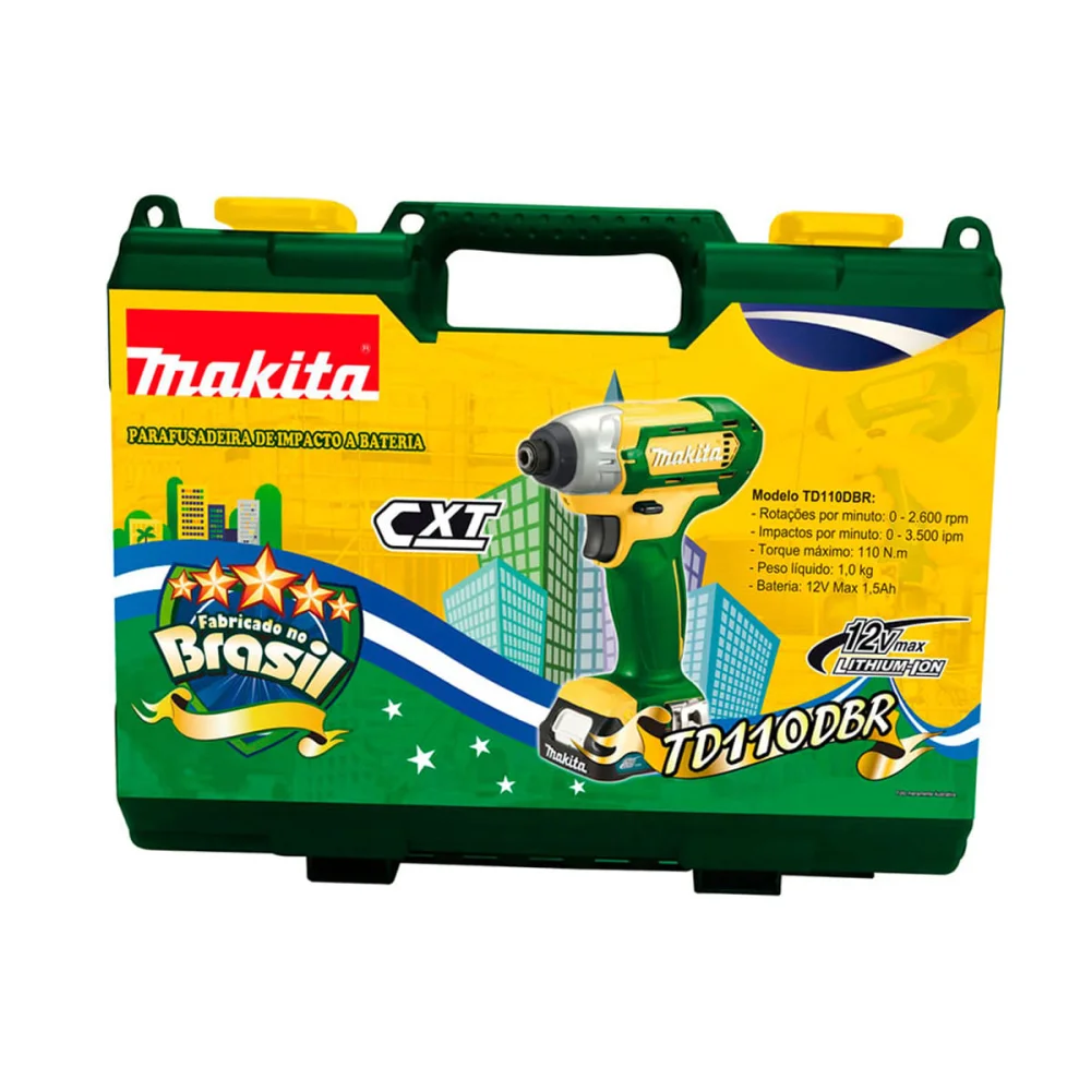 Parafusadeira de Impacto à Bateria 12V TD110DBR Makita