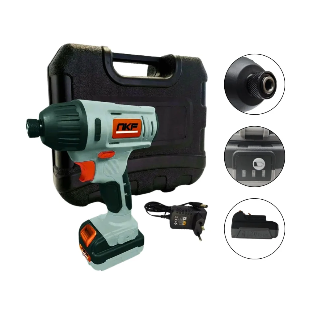Parafusadeira de Impacto à Baterias 12V Encaixe Sextavado 1/4 Pol PI12X NKF