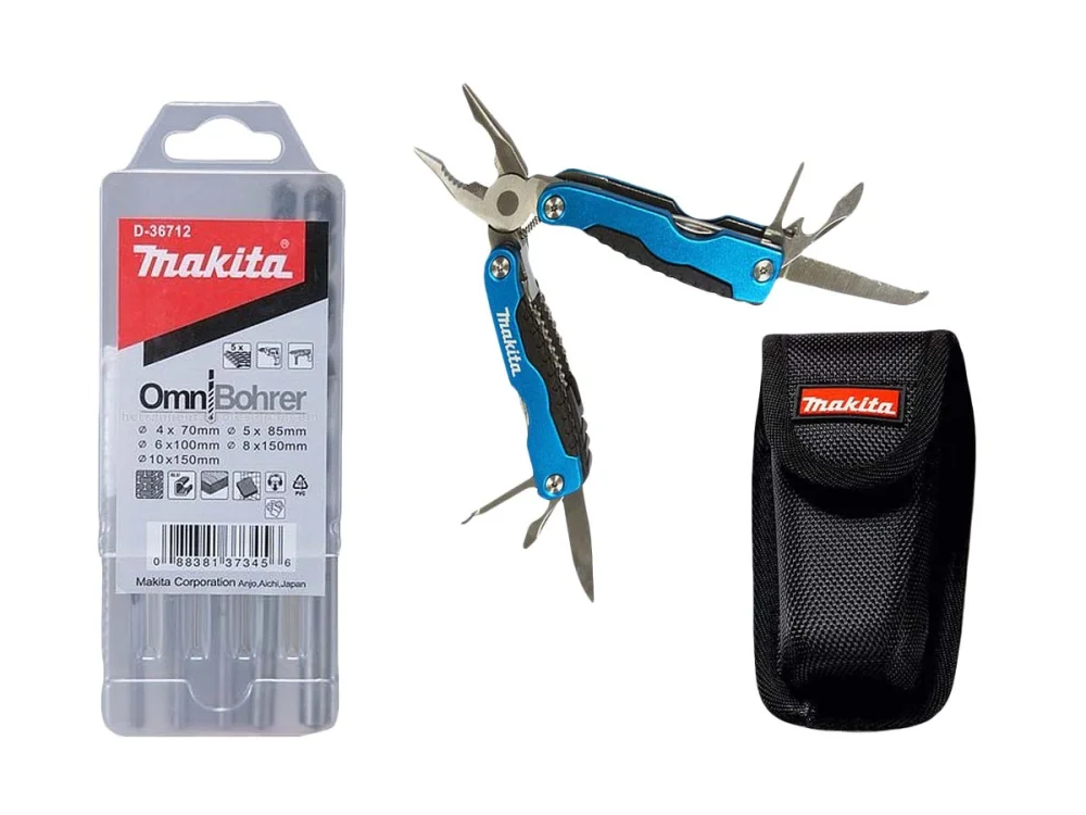 Parafusadeira e Furadeira 18V e Alicate e 5 Brocas e 37 Bits DHP458RFE-P Makita