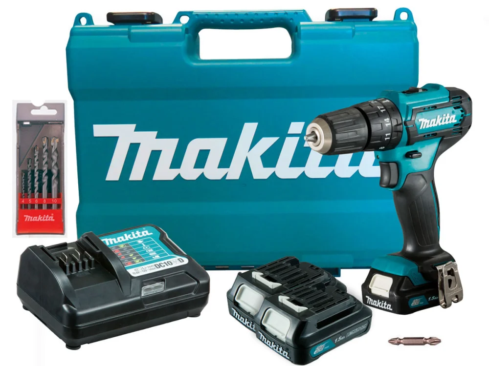 Parafusadeira e Furadeira à Bateria 12V e Kit Brocas HP333DWYE P Makita