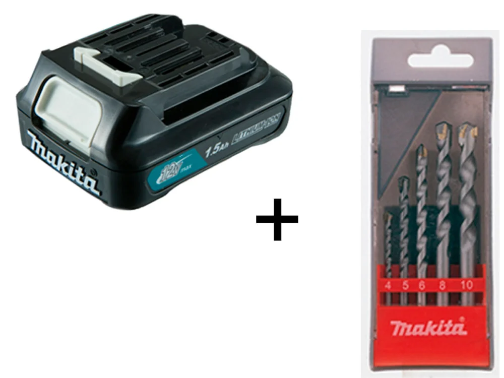 Parafusadeira e Furadeira à Bateria 12V e Kit Brocas HP333DWYE P Makita