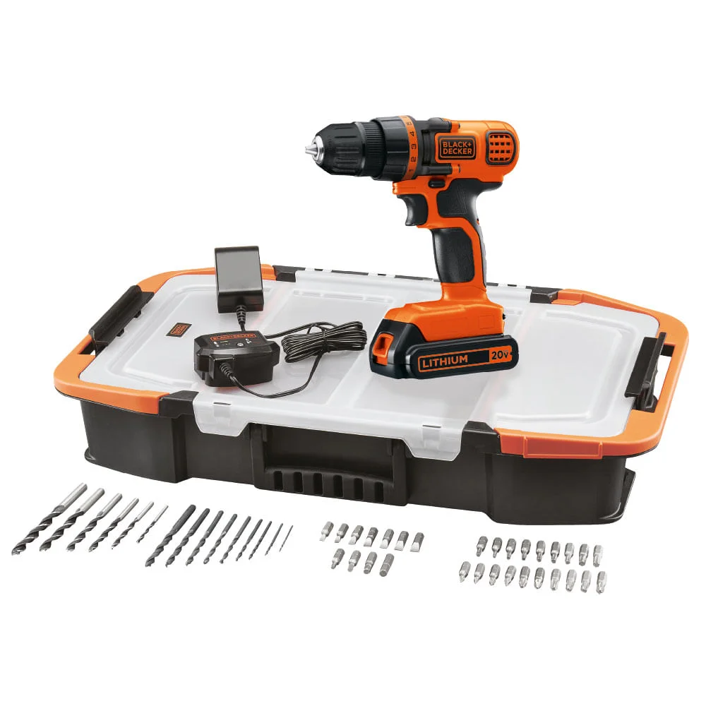 Parafusadeira e Furadeira à Bateria 20V com 45 Peç e Maleta LD120KA-BR BlackDecker Bivolt
