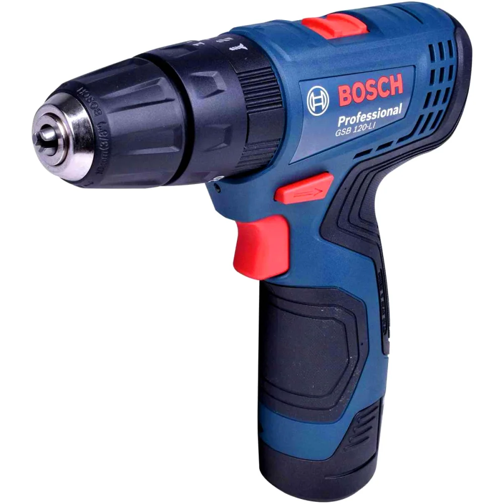 Parafusadeira e Furadeira à Bateria e 2 Baterias 12V e Maleta GSB 120-Li Bosch