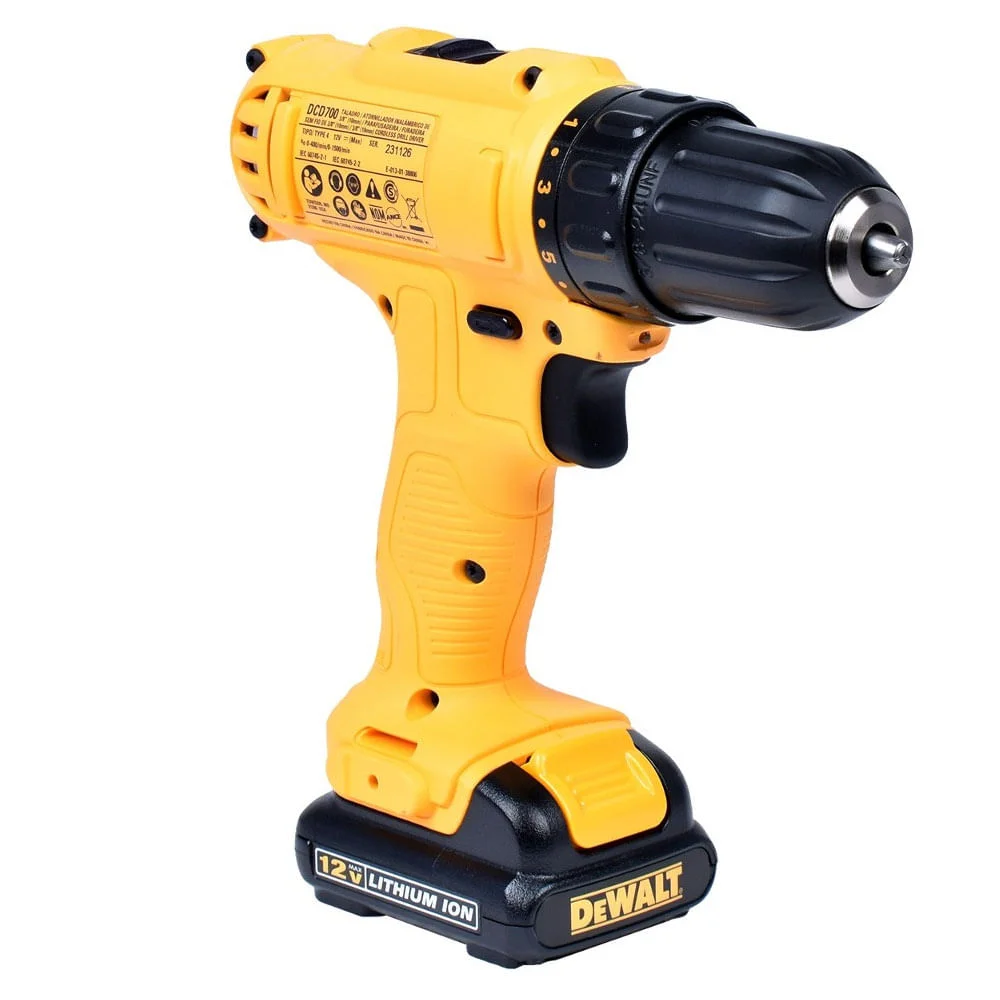 Parafusadeira e Furadeira à Bateria e 2 Baterias e Carregador DCD700CH-BR Dewalt Bivolt
