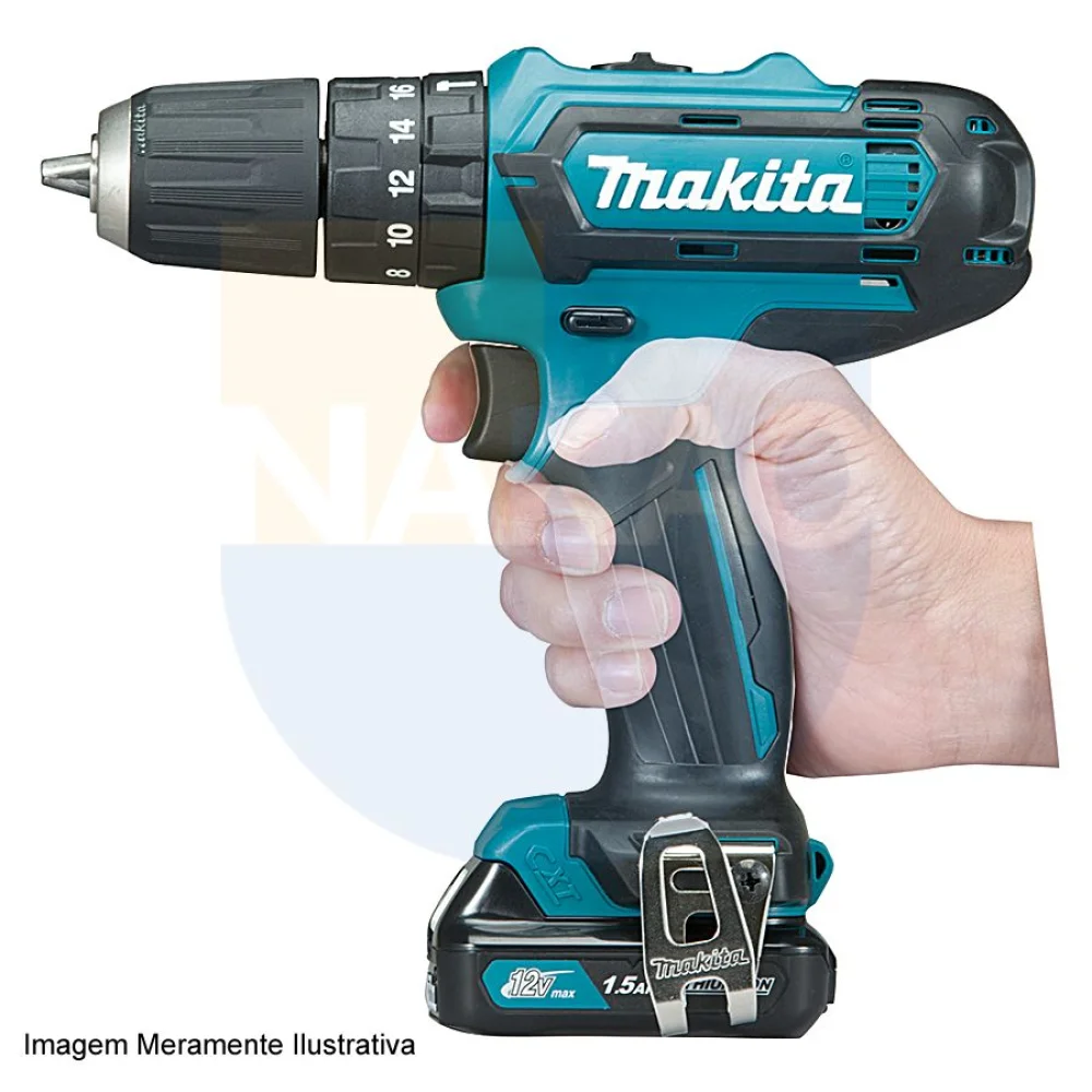 Parafusadeira e Furadeira de Impacto à Bateria 10mm 12V e Maleta HP331DSAE Makita