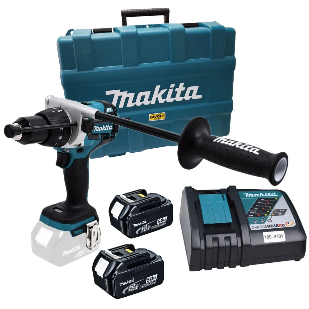 Parafusadeira e Furadeira de Impacto à Bateria 18V 5.0 Ah DHP481RTE Makita