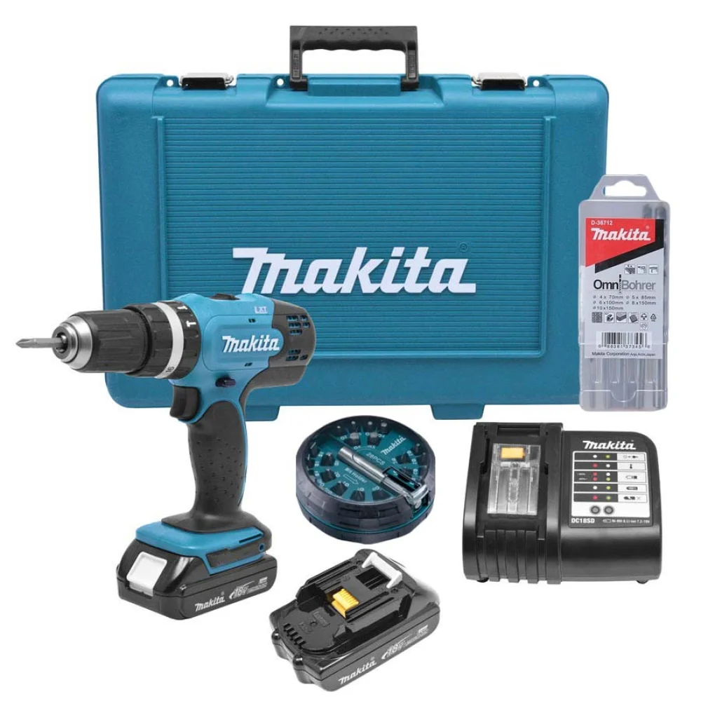 Parafusadeira e Furadeira de Impacto à Bateria 18V DHP453SYE P Makita
