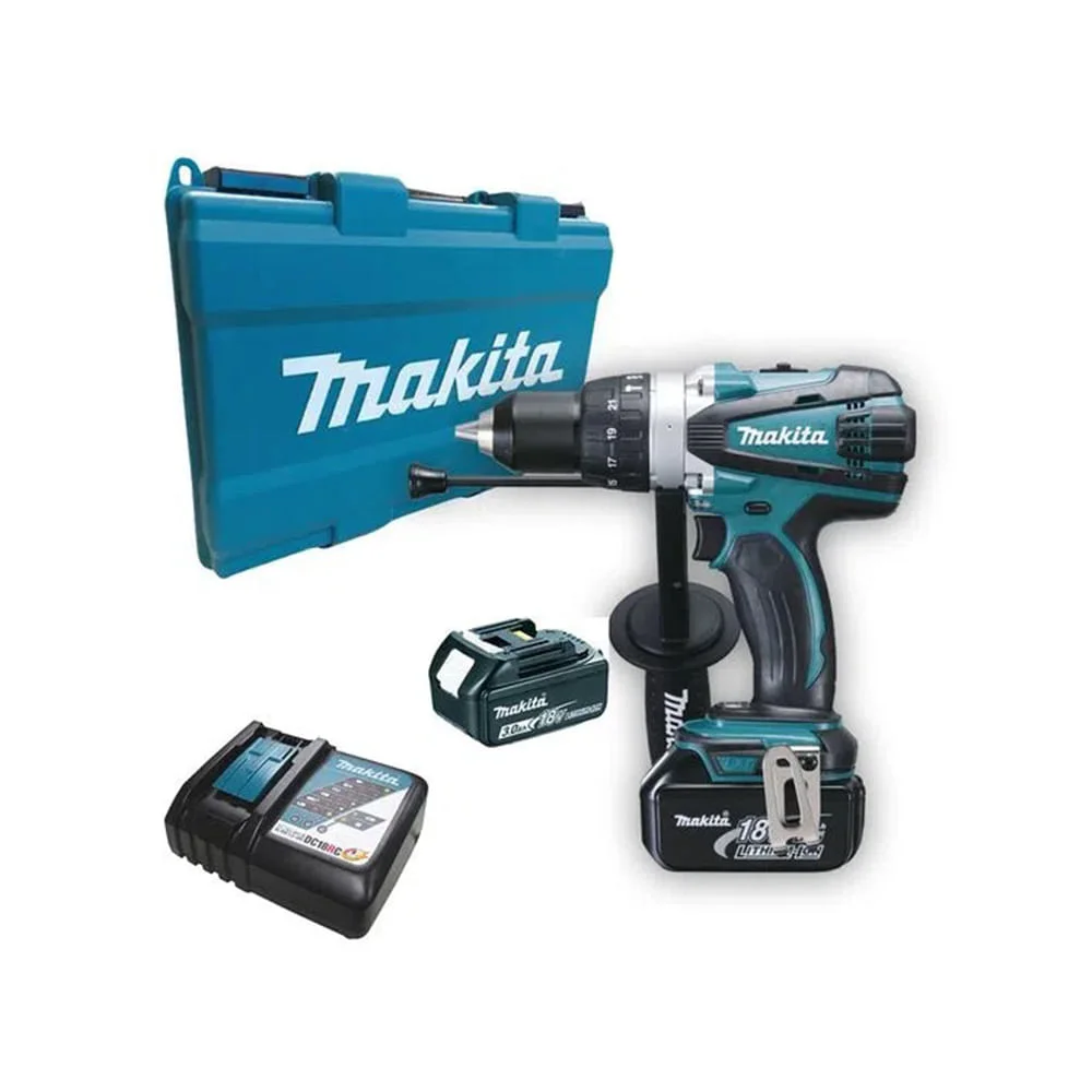 Parafusadeira e Furadeira de Impacto à Bateria 18V DHP458RFE Makita