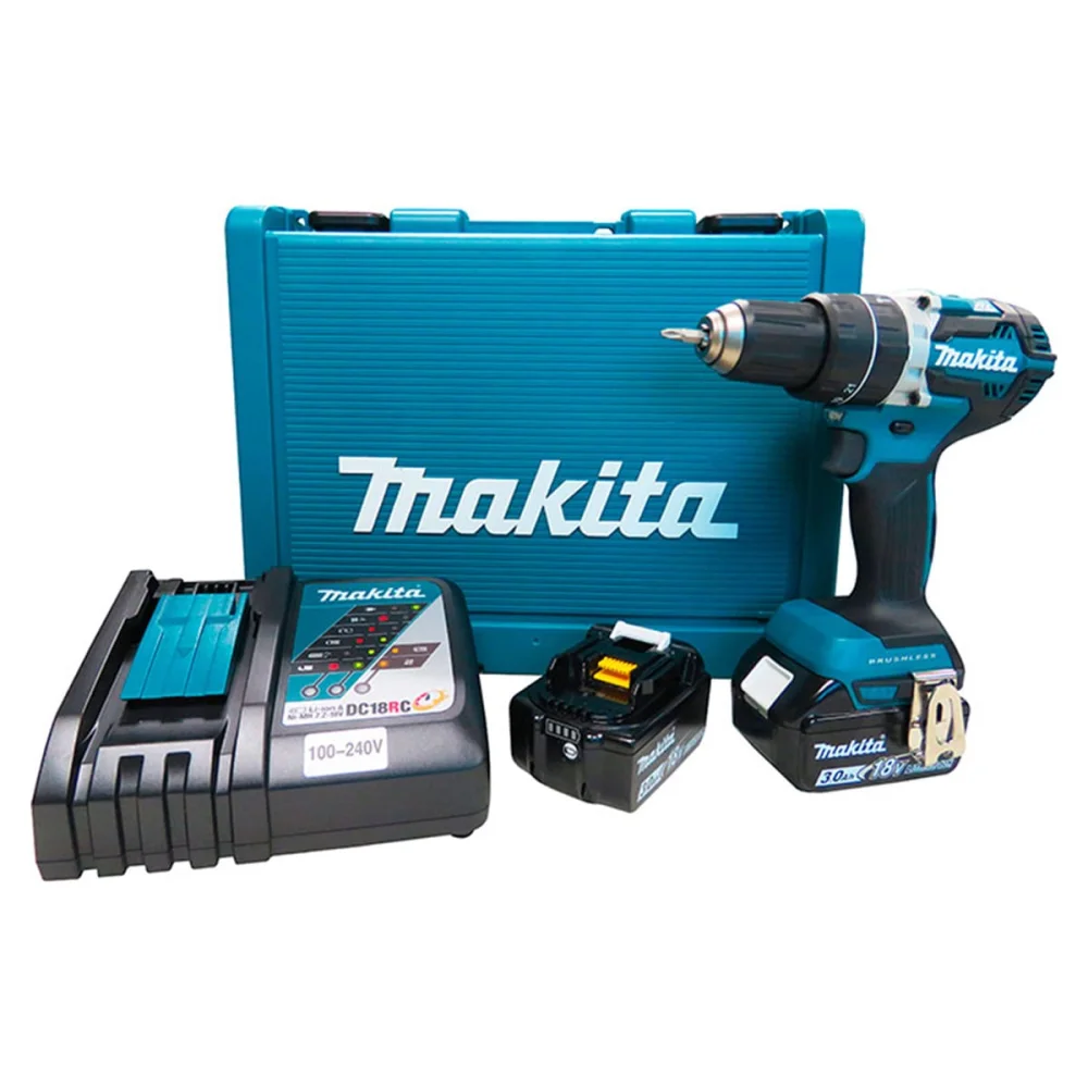 Parafusadeira e Furadeira de Impacto à Bateria e 2 Baterias 18V DHP484RFE Makita