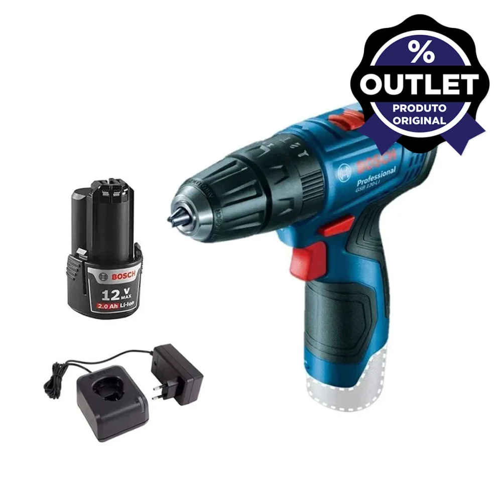 Parafusadeira e Furadeira de Impacto à Bateria GSB 120-LI 12V Bosch - Outlet