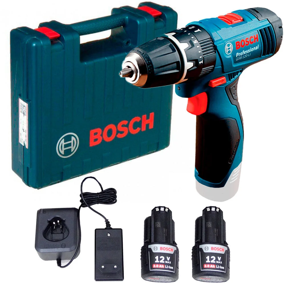Parafusadeira e Furadeira de Impacto à Bateria GSB 120LI e Maleta Bosch