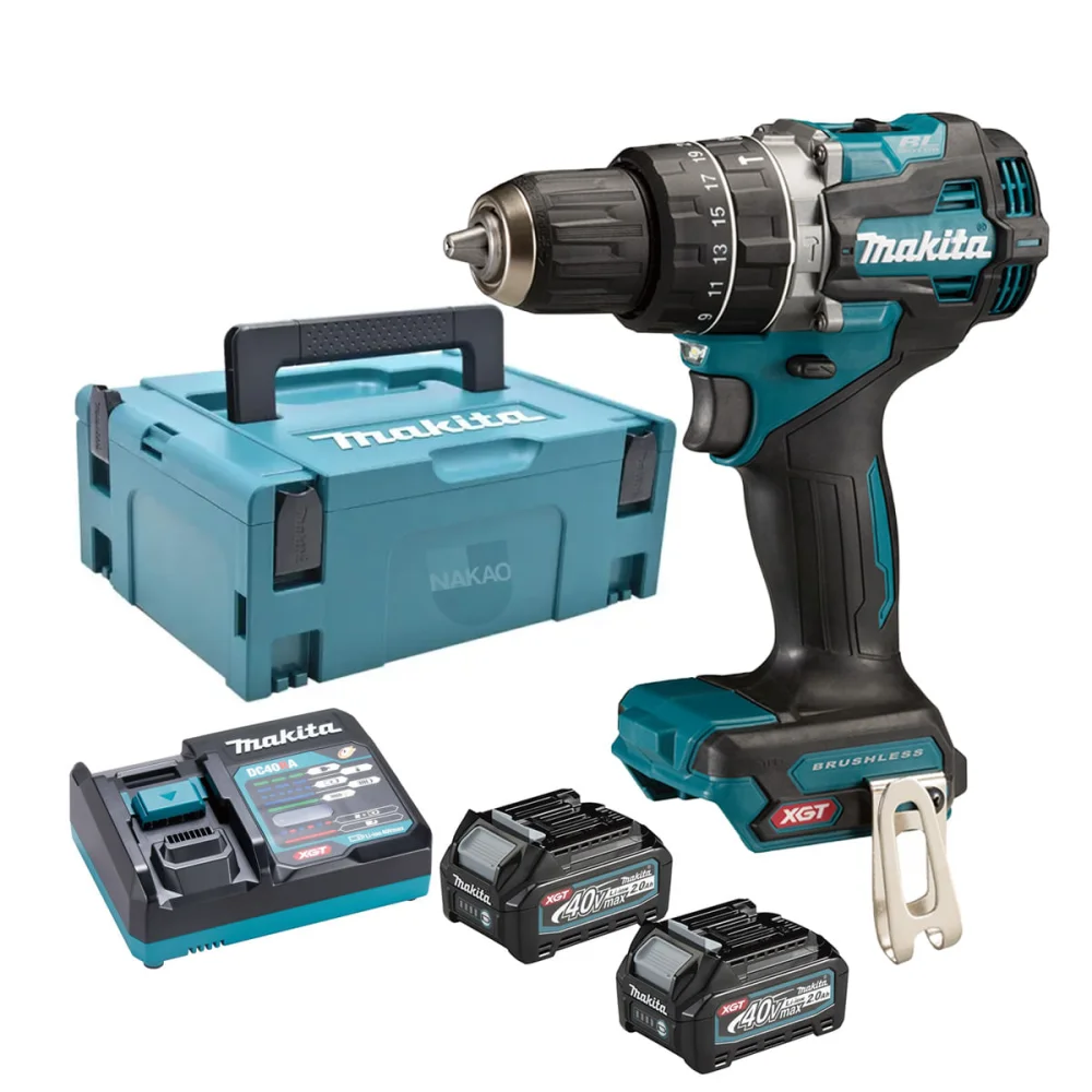 Parafusadeira Furadeira de Impacto à Bateria e 2 Baterias 40V HP002GA201 Makita