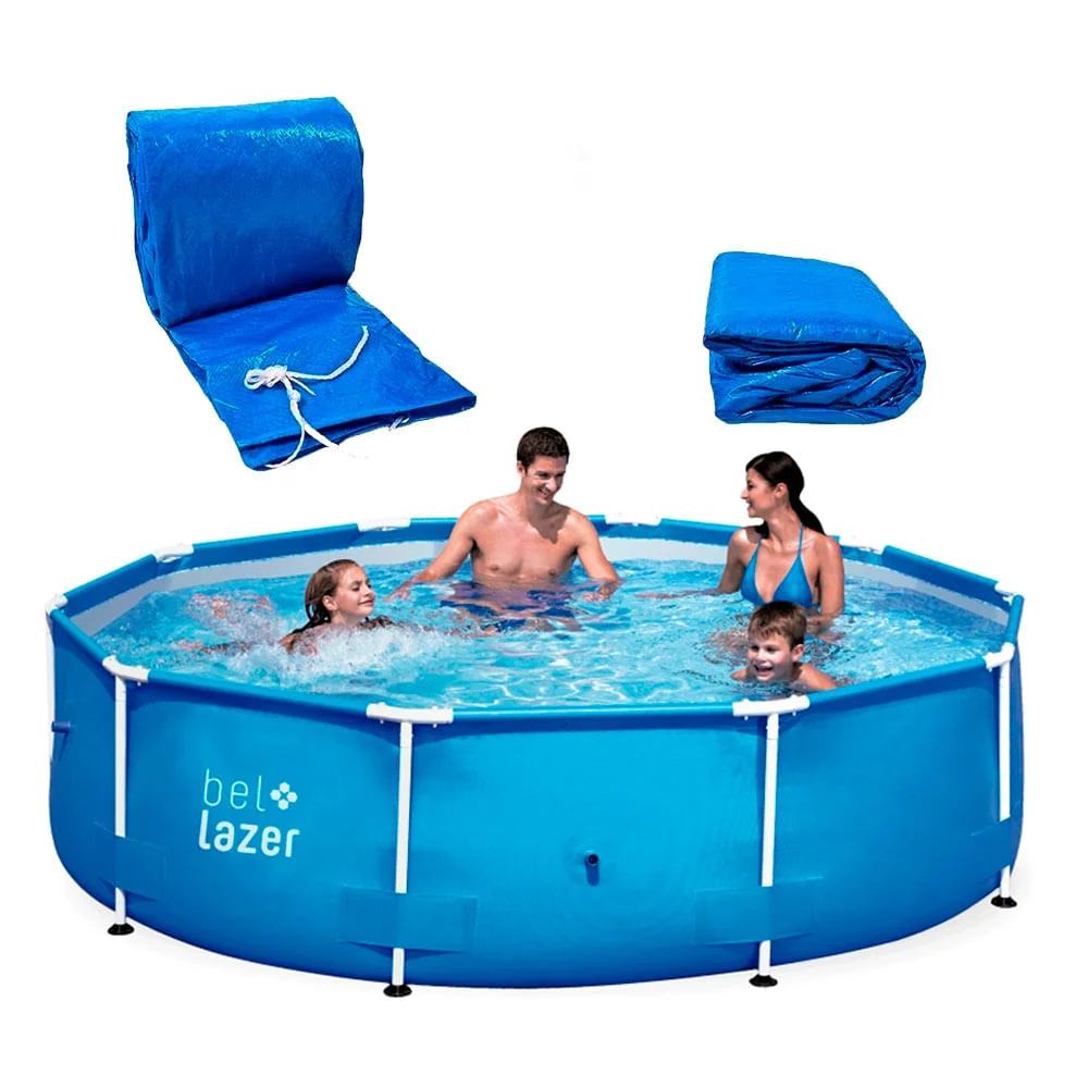 Piscina Bel Life Armação 7000 Litros e Cobertura para Piscina e Lona 510100 Belfix