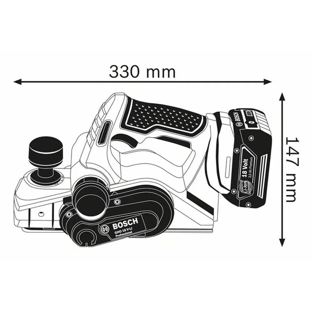 Plaina à Bateria Não acompanha GHO 18V-LI Bosch