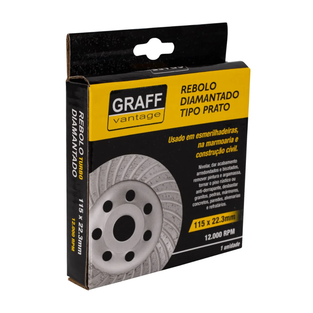 Rebolo Diamantado Tipo Prato 115x22.3mm Graff Vantage