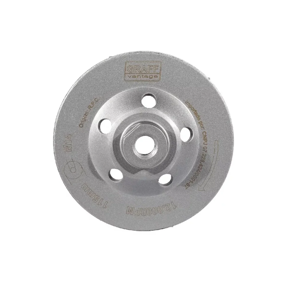 Rebolo Diamantado Tipo Prato com Rosca 115mmxM14 Graff Vantage