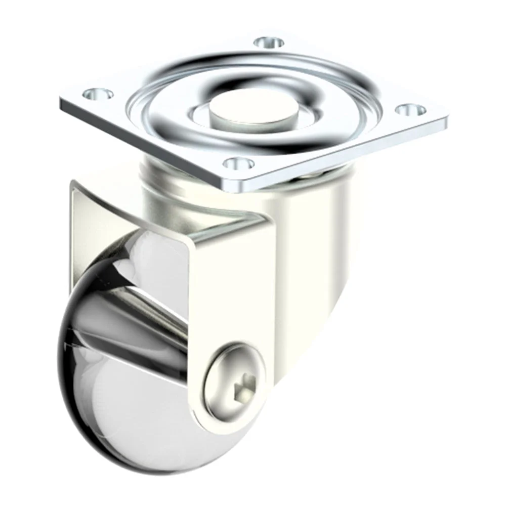 Rodízio Transparente 35mm sem Freio Chapa Giratório Níquel 06080303510 Soprano