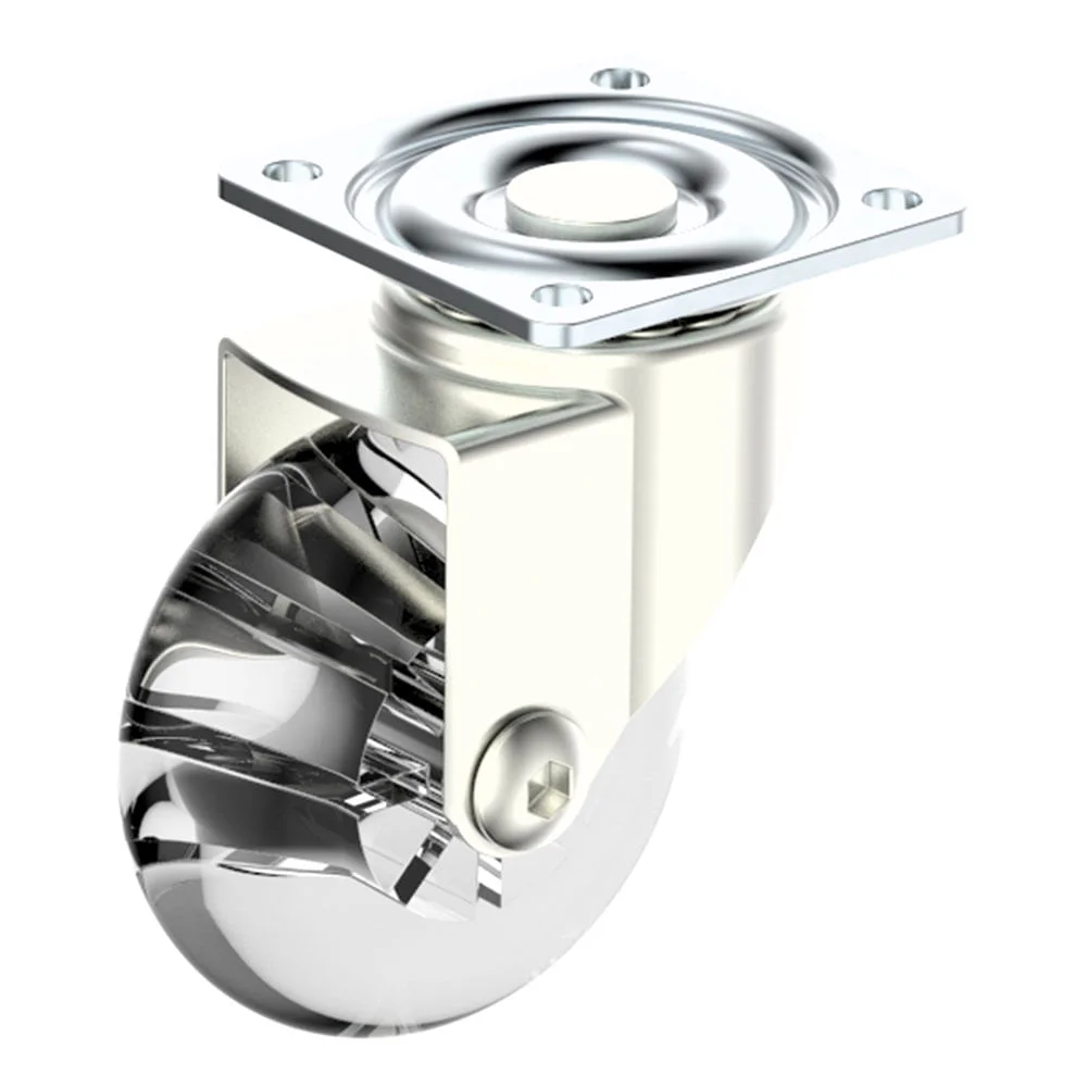 Rodízio Transparente 50mm sem Freio Chapa Giratório Níquel 06080305010 Soprano