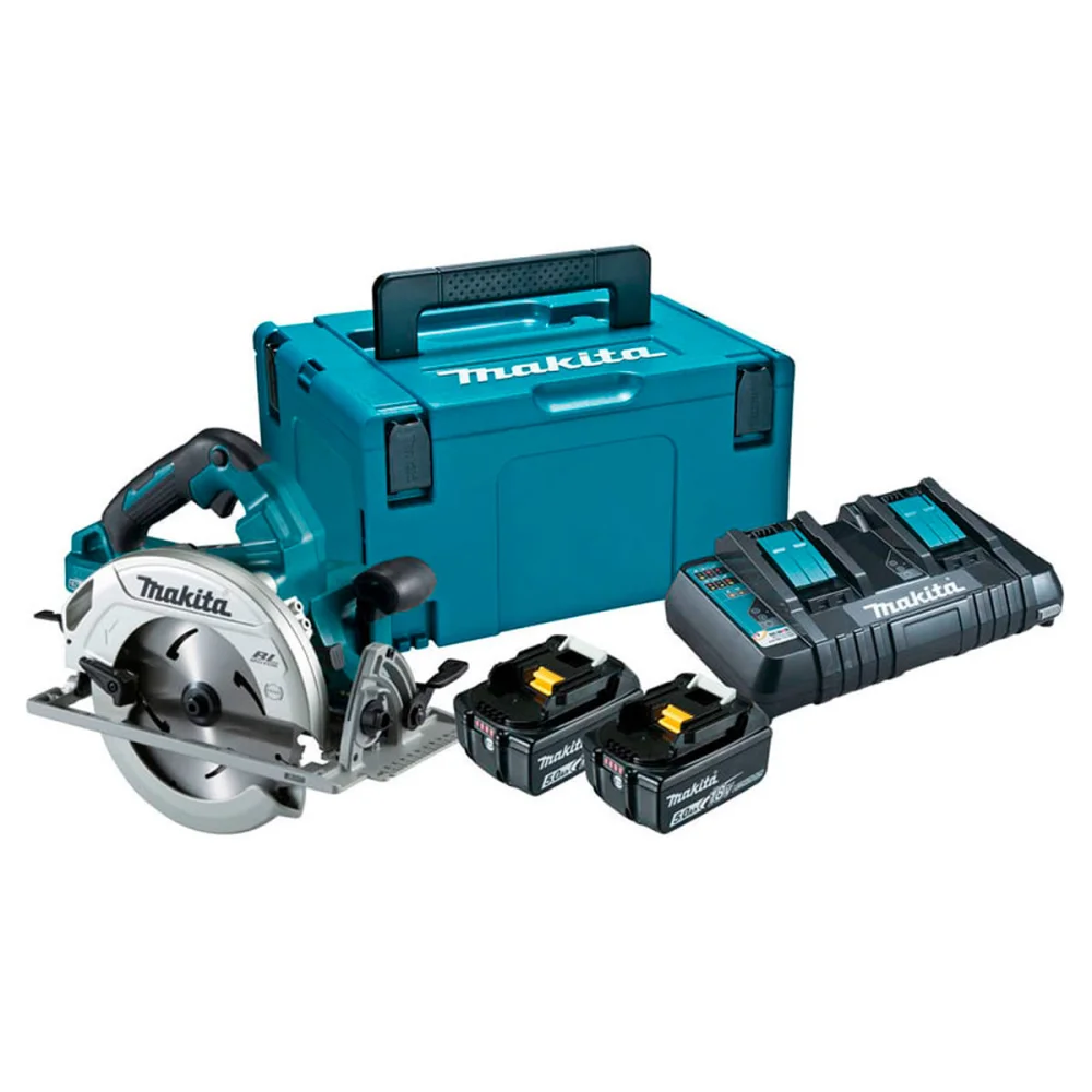 Serra Circular 185mm à Bateria e 2 Baterias 18V 5.0Ah DHS781PT2J Makita