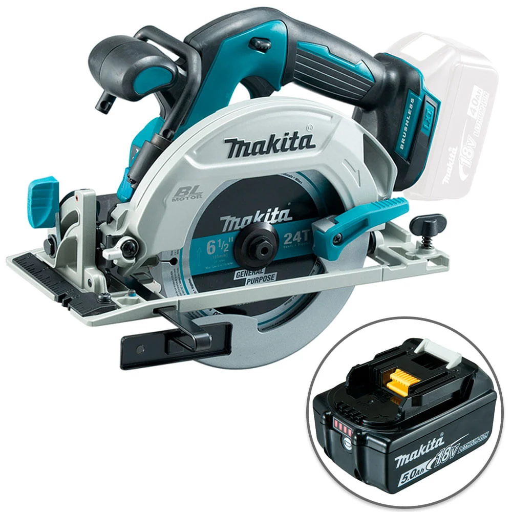 Serra Circular à Bateria 18V e Bateria 5.0Ah DHS680Z P Makita