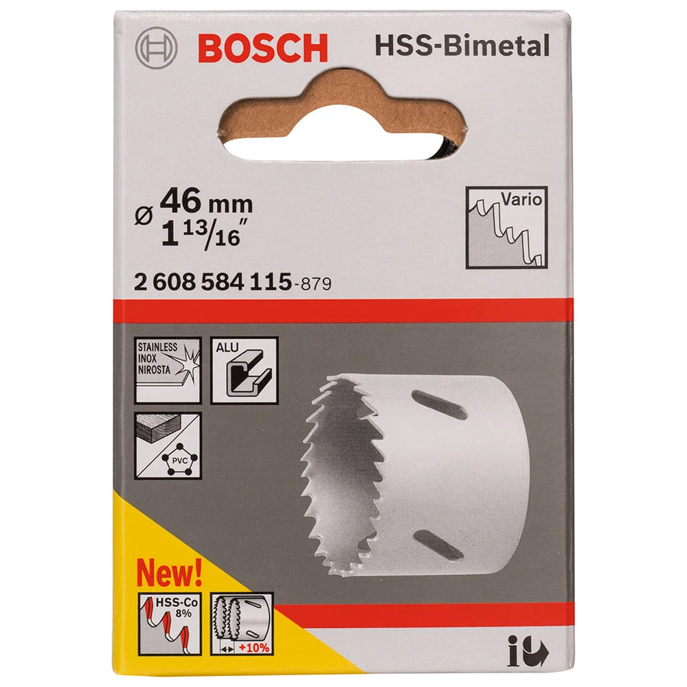 Serra Copo Bimetal Com Cobalto 46mm 1.13/16 Polegadas Bosch