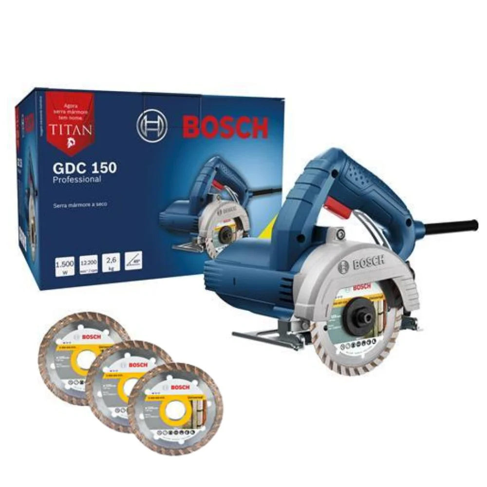Serra Mármore 1500 Watts e 4 Discos GDC 150 Titan Bosch