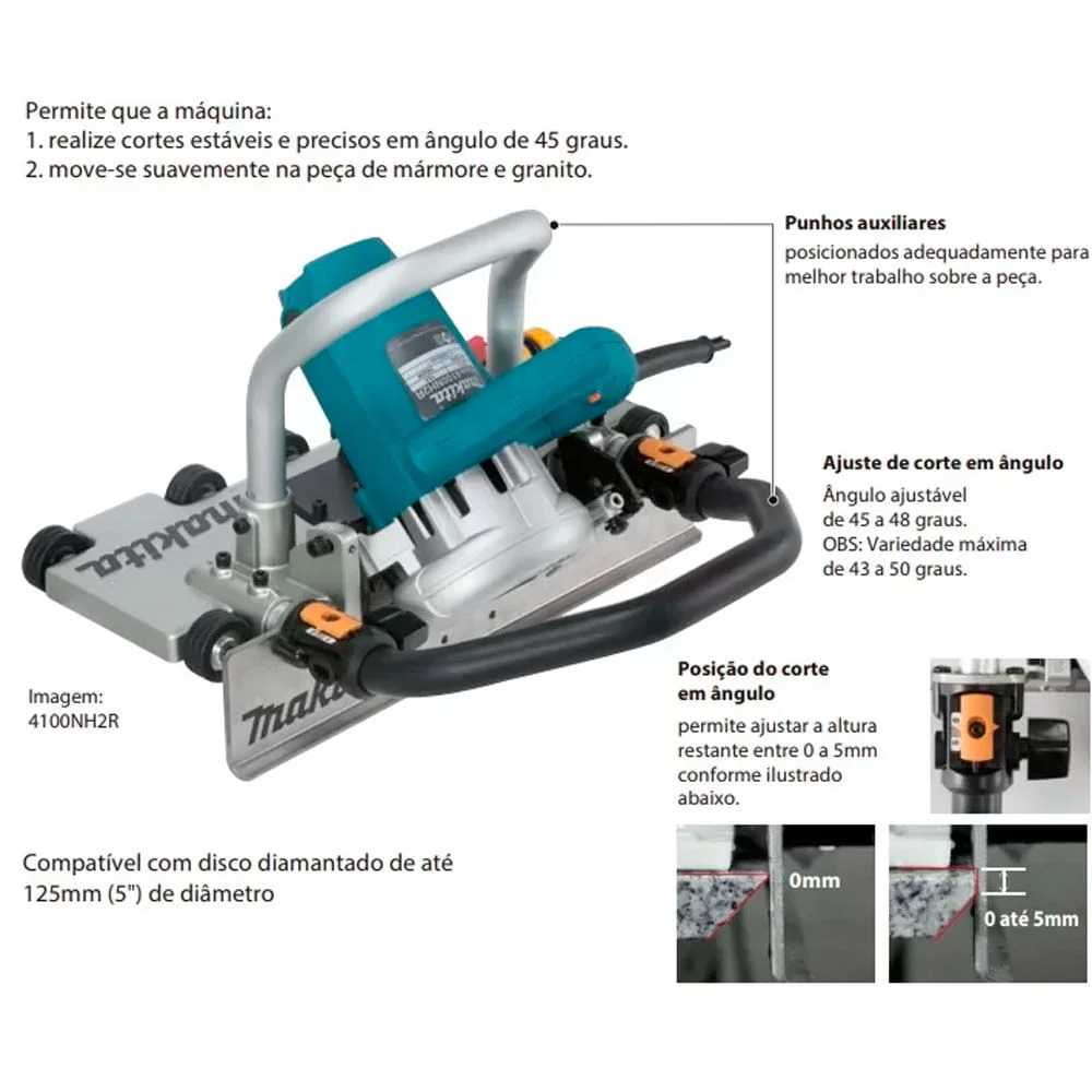 Serra Mármore com Base Inclinável 1450 Watts 4100NH2R Makita
