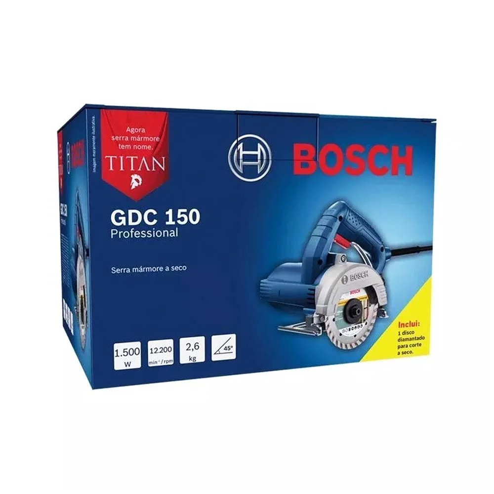 Serra Mármore Titan 125mm 1.500 Watts com 1 Disco GDC 150 Bosch