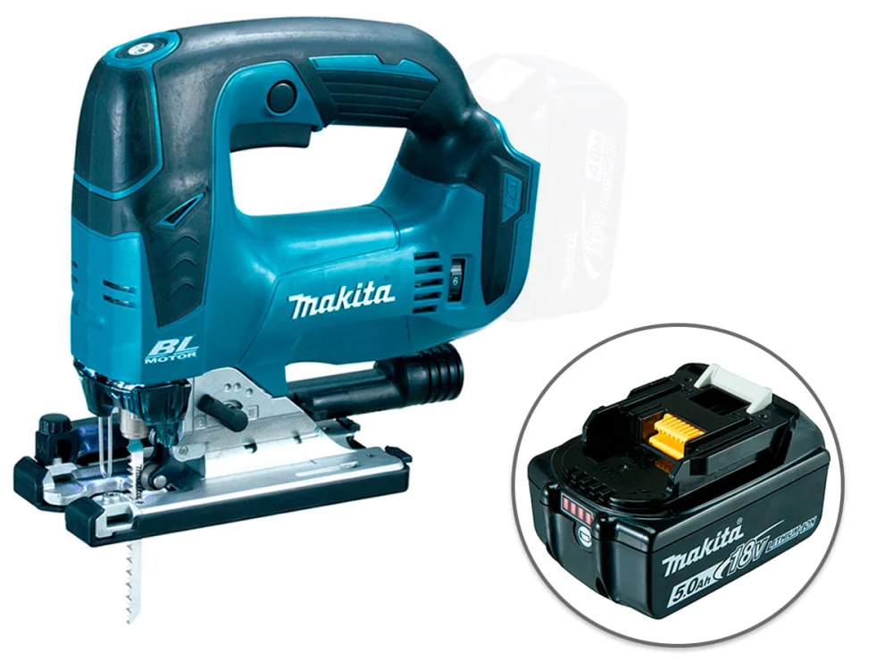 Serra Tico Tico à Bateria e Bateria 5.0Ah DJV182Z P Makita