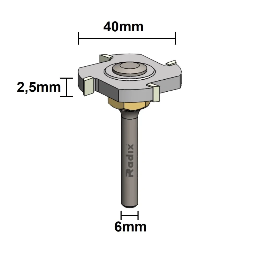 Serrinha Debrum 25mm sem Rolamento Haste 6mm 18E4025.01 Radix