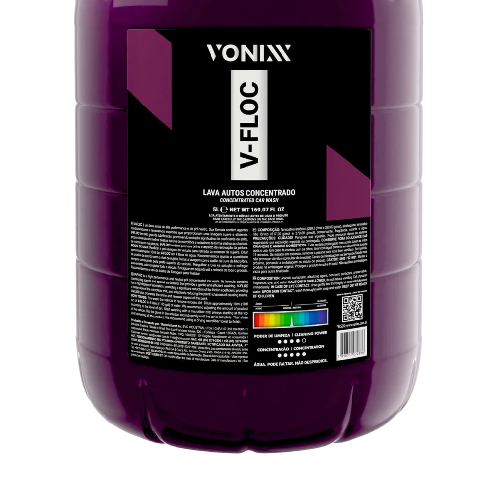 Shampoo Automotivo Alta Performance Concentrado V-Floc 2008049 Vonixx 5 Litros