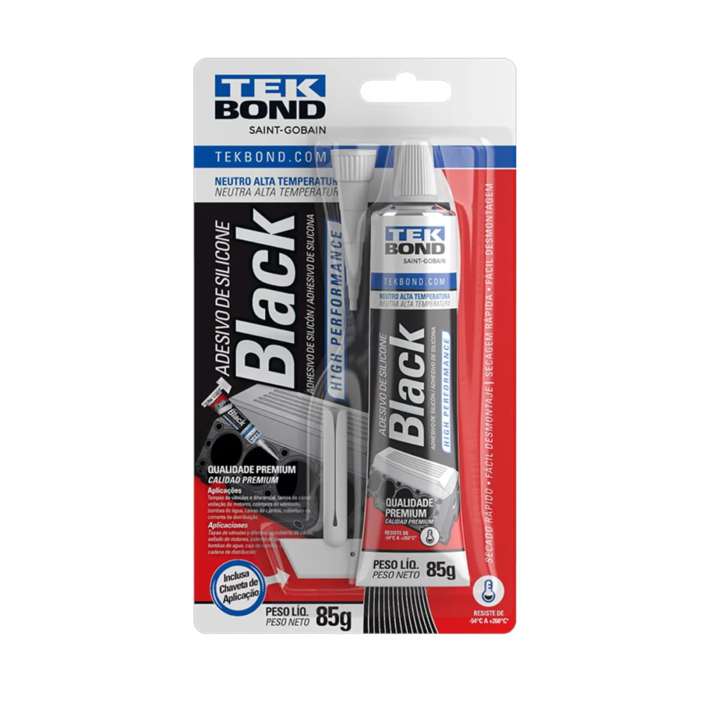 Silicone High Performance Oxímico Black Tekbond 85g Preto