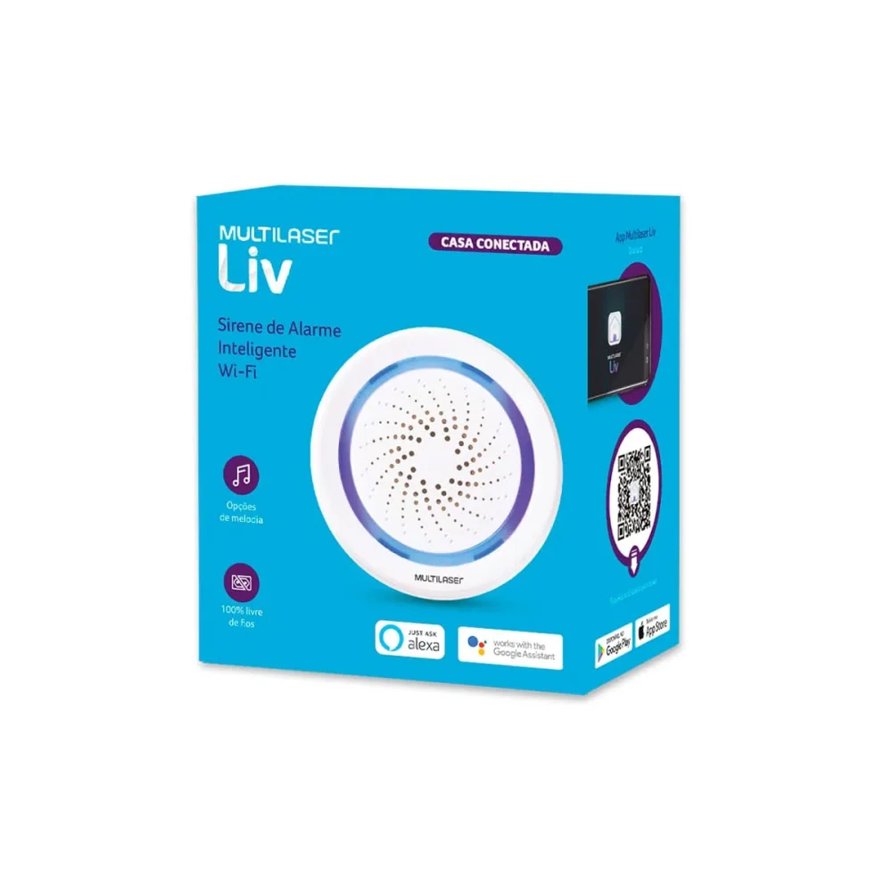 Sirene de Alarme Inteligente Wi-Fi SE232 Multilaser