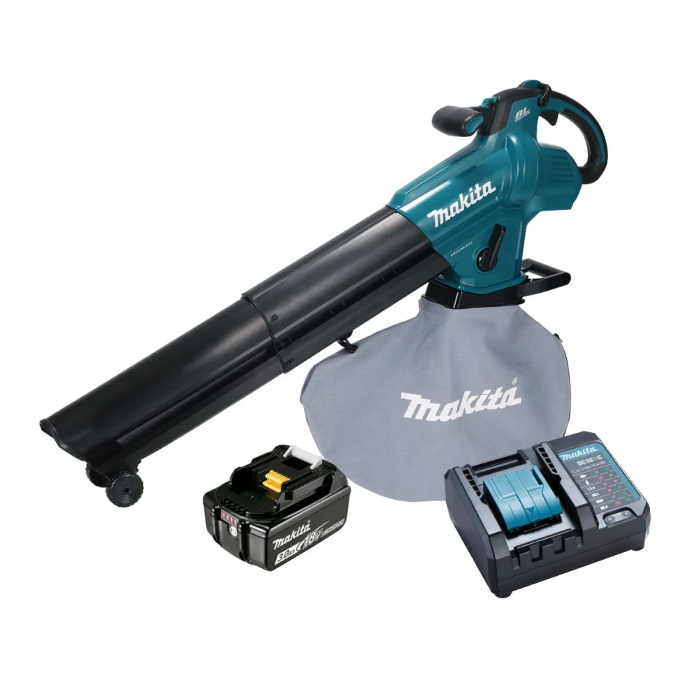 Soprador Aspirador à Bateria e Bateria 18V 3.0Ah e Carregador DUB187ZC Makita