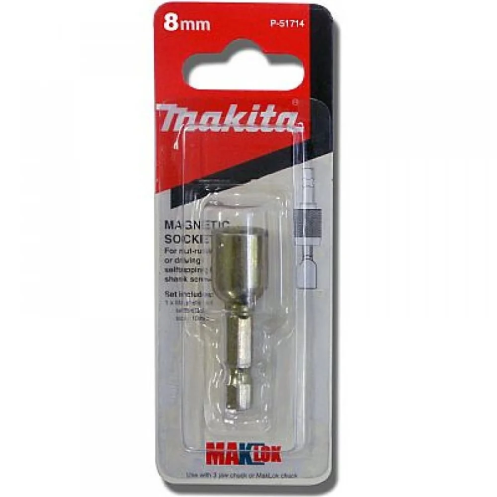 Soquete Magnético 8x50mm Sextavado 1/4 Pol P-51714 Makita