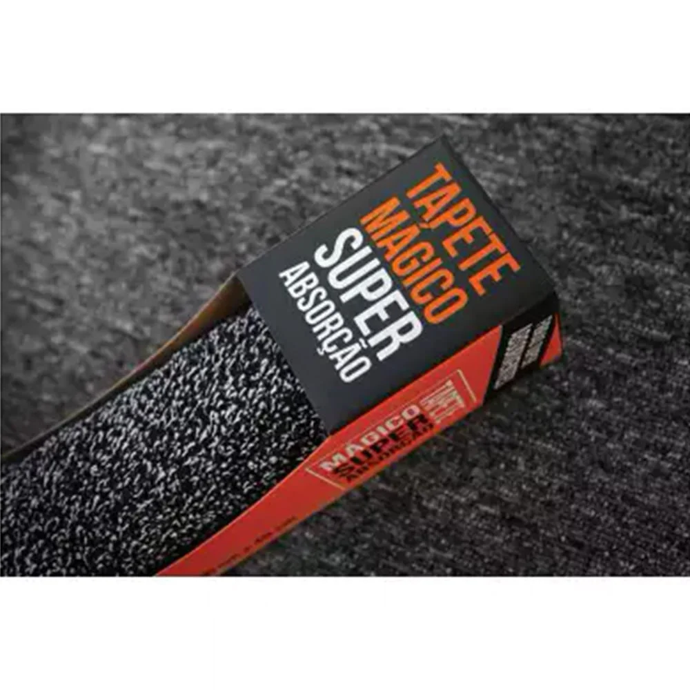 Tapete Mágico de Entrada em Microfibra e Algodão 40 X 60cm Kapazi Preto