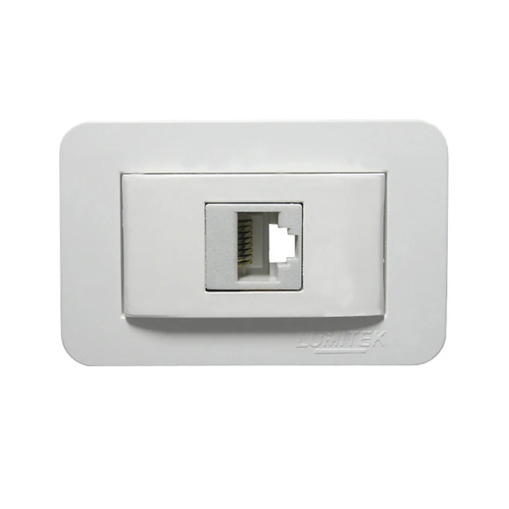 Tomada para Móveis Rede Rj11 Lumitek Branco
