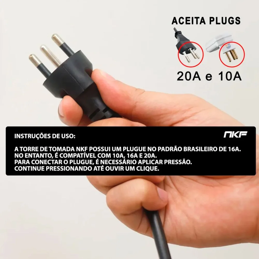 Torre de Tomada Multiplug 2 Tomadas e 2 USB Bivolt Outlet Branco