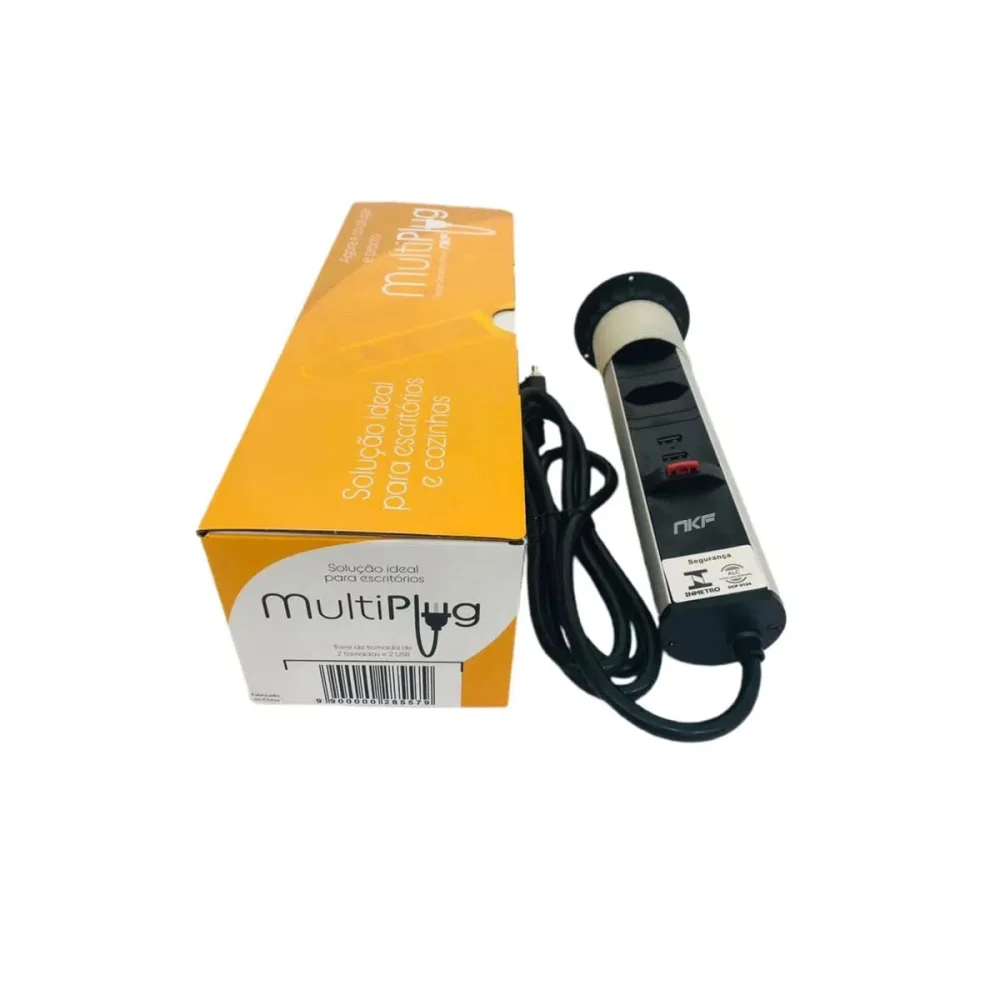 Torre de Tomada Multiplug 2 Tomadas e 2 USB Bivolt Outlet