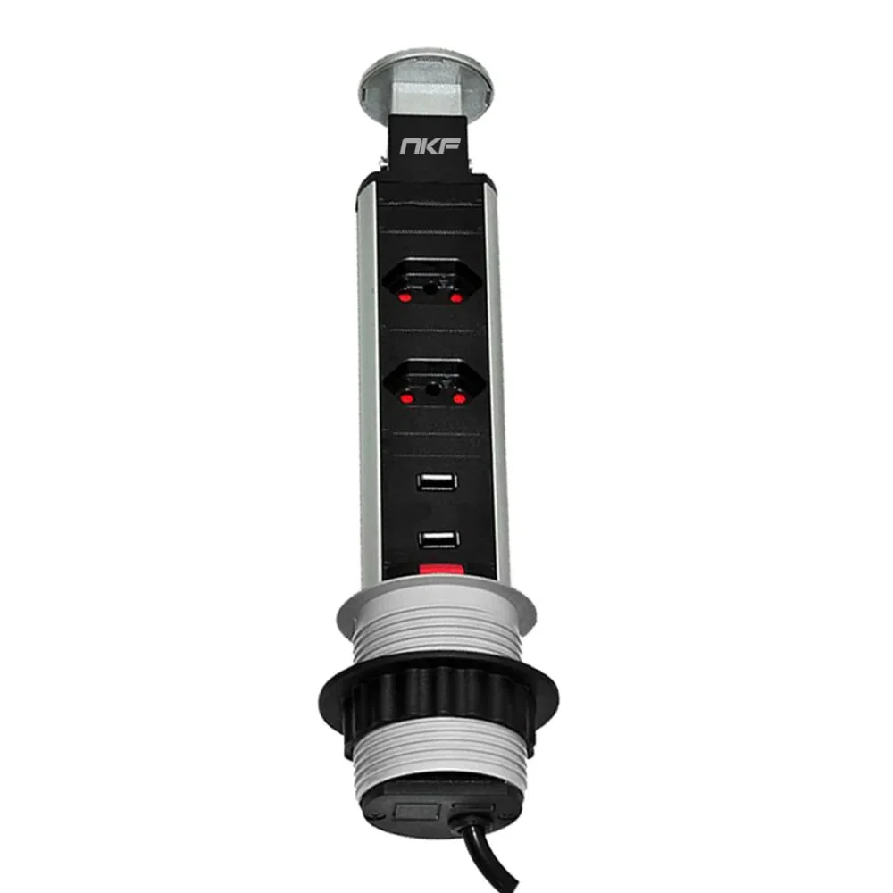 Torre de Tomada Multiplug 2 Tomadas e 2 USB Bivolt
