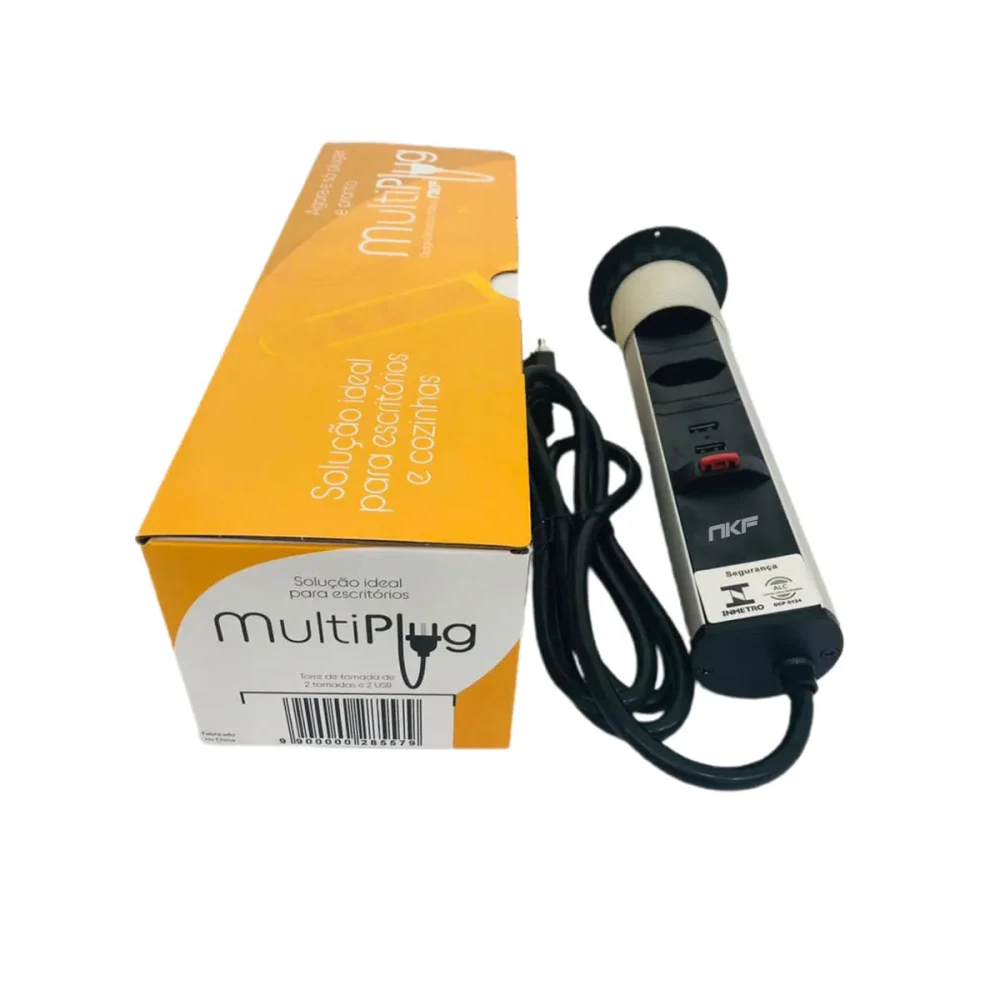 Torre de Tomada Multiplug 2 Tomadas e 2 USB Bivolt
