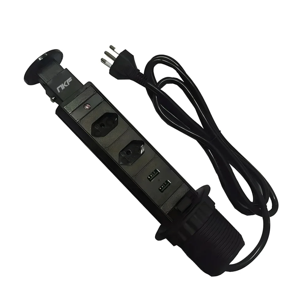 Torre de Tomada Multiplug 2 Tomadas e 2 USB Bivolt