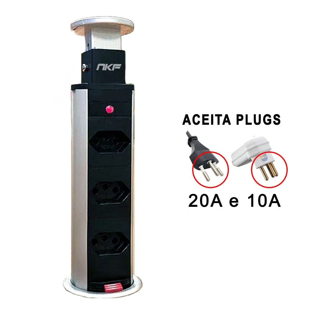 Torre de Tomada Multiplug 3 Tomadas Bivolt