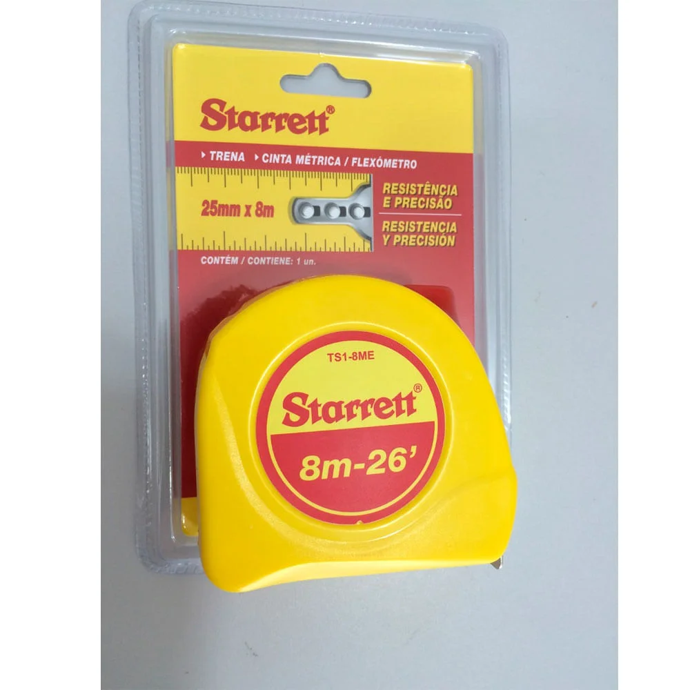 Trena de Bolso 8 Metros KTS1-8ME-S Starrett Amarelo