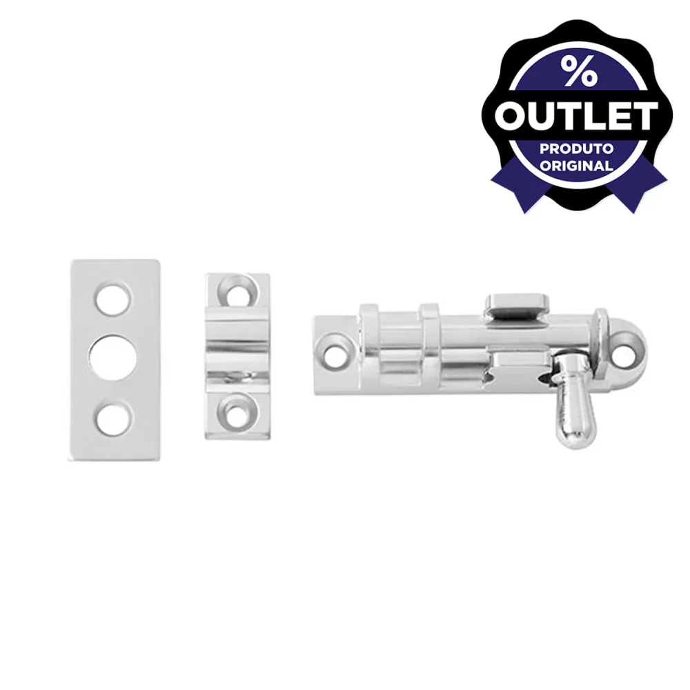 Trinco União Linha Média 5cm Cromo Acetinado 820 União Mundial Outlet